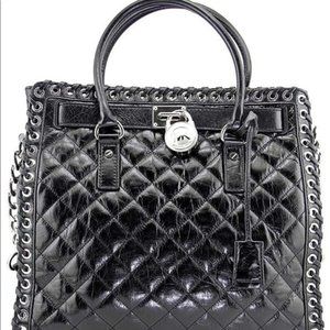 Michael Kors "Hamilton" Quilted Black Handbag NWOT